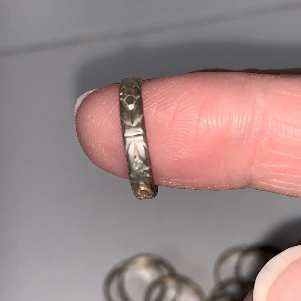 Sterling Silver Floral Design Ring, Size 3 1/4